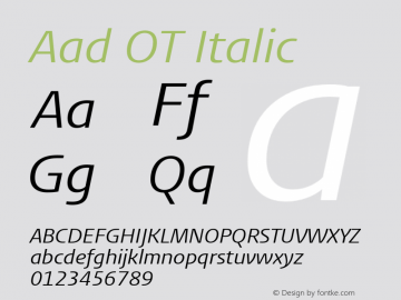 AadOT-Italic Version 7.504; 2014; Build 1020图片样张