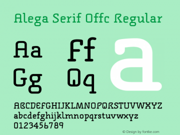 Alega Serif Offc Version 7.504; 2009; Build 1020图片样张