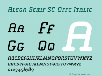 Alega Serif SC Offc Italic Version 7.504; 2009; Build 1020图片样张