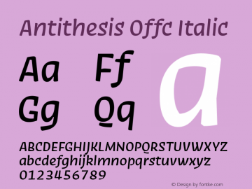 Antithesis Offc Italic Version 7.504; 2014; Build 1022图片样张