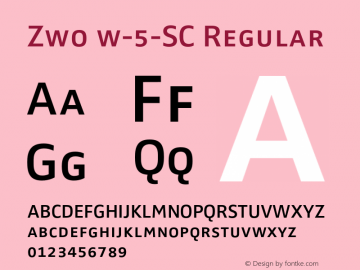 Zwo w-5-SC Regular 4.313 Font Sample