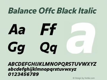 Balance Offc Black Italic Version 7.504; 2010; Build 1024图片样张