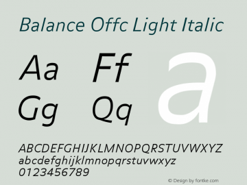 Balance Offc Light Italic Version 7.504; 2010; Build 1024图片样张