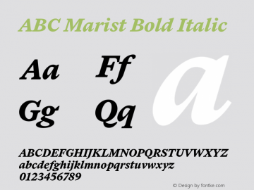 ABC Marist Bold Italic Version 1.010图片样张