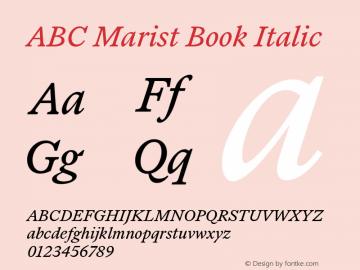 ABC Marist Book Italic Version 1.010图片样张