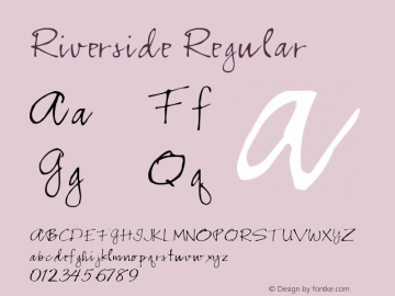 Riverside Regular Altsys Fontographer 3.5  7/6/93图片样张