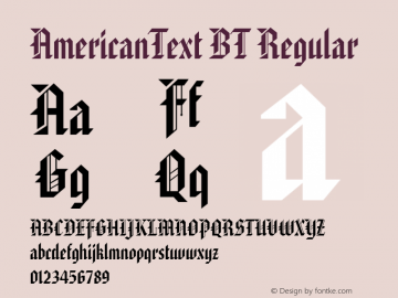 AmericanText BT Version 1.01 emb4-OT图片样张