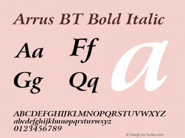 Arrus BT Bold Italic Version 1.01 emb4-OT图片样张