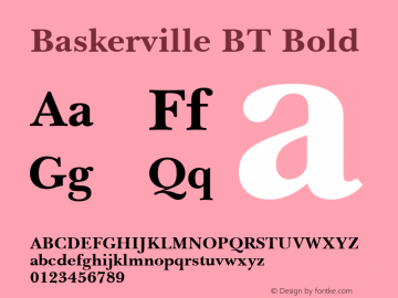 Baskerville BT Bold Version 1.01 emb4-OT图片样张