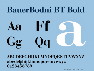 BauerBodni BT Bold Version 1.01 emb4-OT图片样张