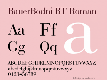 BauerBodni BT Roman Version 1.01 emb4-OT图片样张