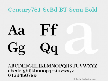 Century751 SeBd BT Semi Bold Version 1.01 emb4-OT图片样张