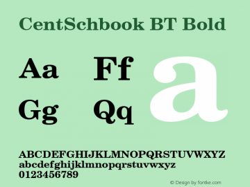 CentSchbook BT Bold Version 1.01 emb4-OT图片样张