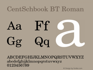 CentSchbook BT Roman Version 1.01 emb4-OT图片样张
