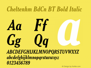 Cheltenhm BdCn BT Bold Italic Version 1.01 emb4-OT图片样张