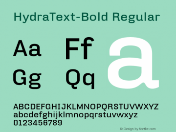 HydraText-Bold Regular 004.460 Font Sample