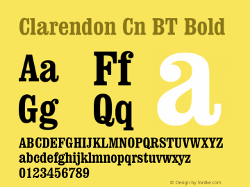 Clarendon Cn BT Bold Version 1.01 emb4-OT图片样张