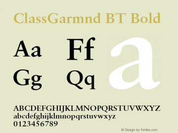 ClassGarmnd BT Bold Version 1.01 emb4-OT图片样张