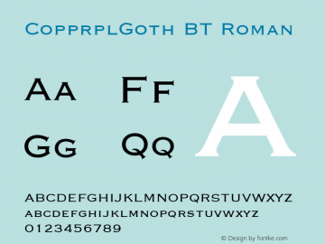 CopprplGoth BT Roman Version 1.01 emb4-OT图片样张