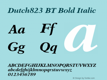 Dutch823 BT Bold Italic Version 1.01 emb4-OT图片样张