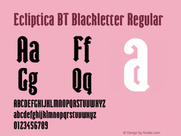 Ecliptica BT Blackletter Version 1.00图片样张