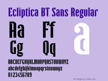 Ecliptica BT Sans Version 1.00图片样张