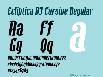 Ecliptica BT Cursive Version 1.00图片样张