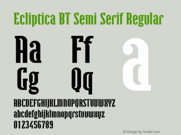 Ecliptica BT Semi Serif Version 1.00图片样张