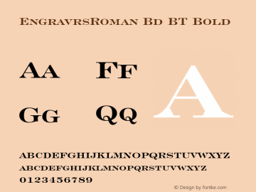 EngravrsRoman Bd BT Bold Version 1.01 emb4-OT图片样张