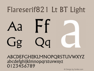 Flareserif821 Lt BT Light Version 1.01 emb4-OT图片样张