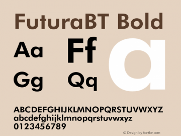 FuturaBT Bold Version 3.10, build 33, s3图片样张