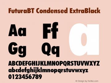 FuturaBT Cond ExtraBlack Version 3.10, build 16, s3图片样张