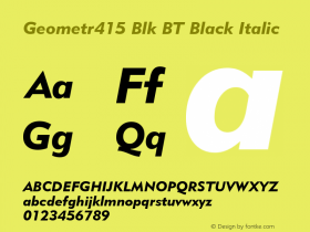 Geometr415 Blk BT Black Italic Version 1.01 emb4-OT图片样张