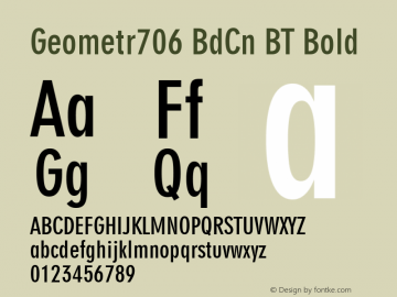 Geometr706 BdCn BT Bold Version 1.01 emb4-OT图片样张