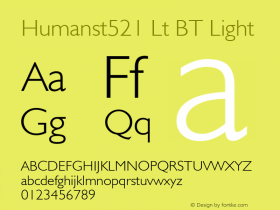 Humanst521 Lt BT Light Version 1.01 emb4-OT图片样张