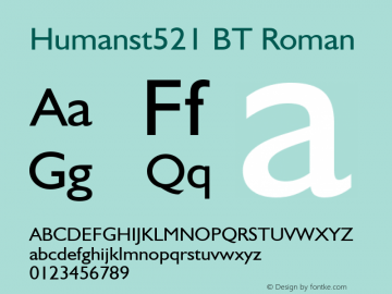 Humanst521 BT Roman Version 1.01 emb4-OT图片样张