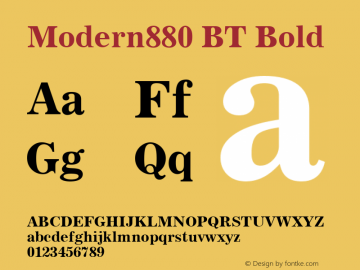 Modern880 BT Bold Version 1.01 emb4-OT图片样张