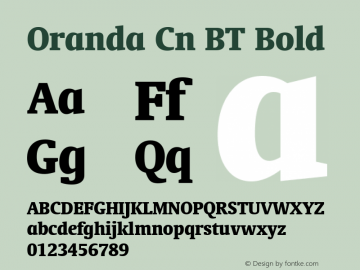 Oranda Cn BT Bold Version 1.01 emb4-OT图片样张