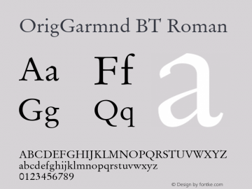 OrigGarmnd BT Roman Version 1.01 emb4-OT图片样张