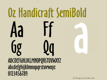 Oz Handicraft SemiBold Version 1.00图片样张
