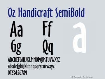 Oz Handicraft SemiBold Version 1.00图片样张