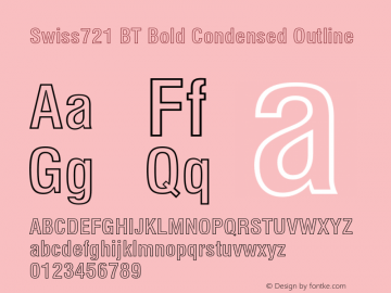 Swiss721 BdCnOul BT Bold Outline Version 5.0图片样张