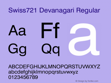 Swiss721 Devanagari Regular Version 1.01, build 14, s3图片样张