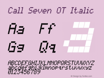 CallSevenOT-Italic Version 7.504; 2010; Build 1002图片样张