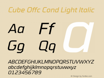 Cube Offc Cond Light Italic Version 7.504; 2012; Build 1021图片样张