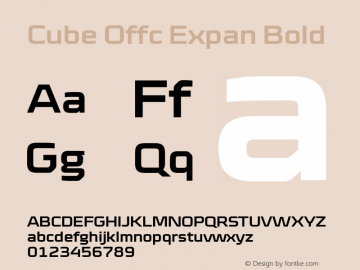 Cube Offc Expan Bold Version 7.504; 2012; Build 1021图片样张