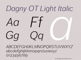 Dagny OT Light Italic Version 7.600, build 1027, FoPs, FL 5.04图片样张