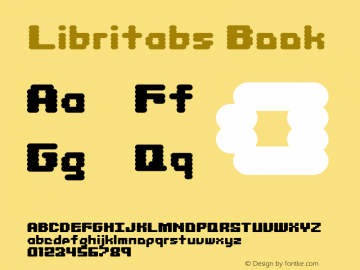 Libritabs Book Version 1.0; Font Sample