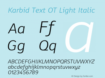 Karbid Text OT Light Italic Version 7.60图片样张