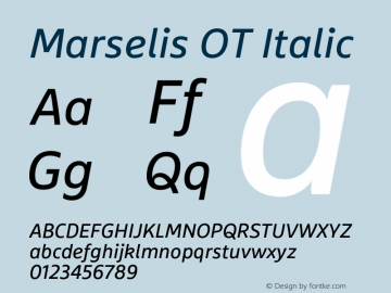 Marselis OT Italic Version 7.600, build 1028, FoPs, FL 5.04图片样张
